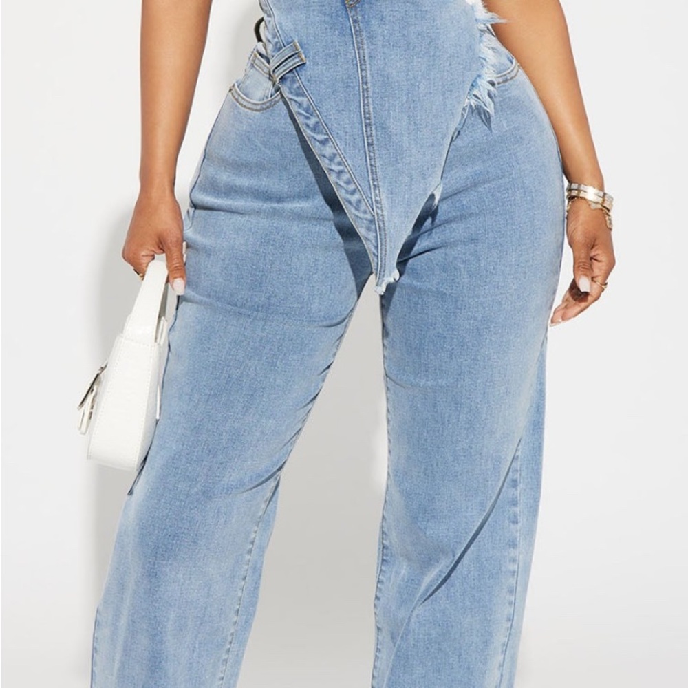 Light Blue Flare Wide Leg Jeans Set with Halter
